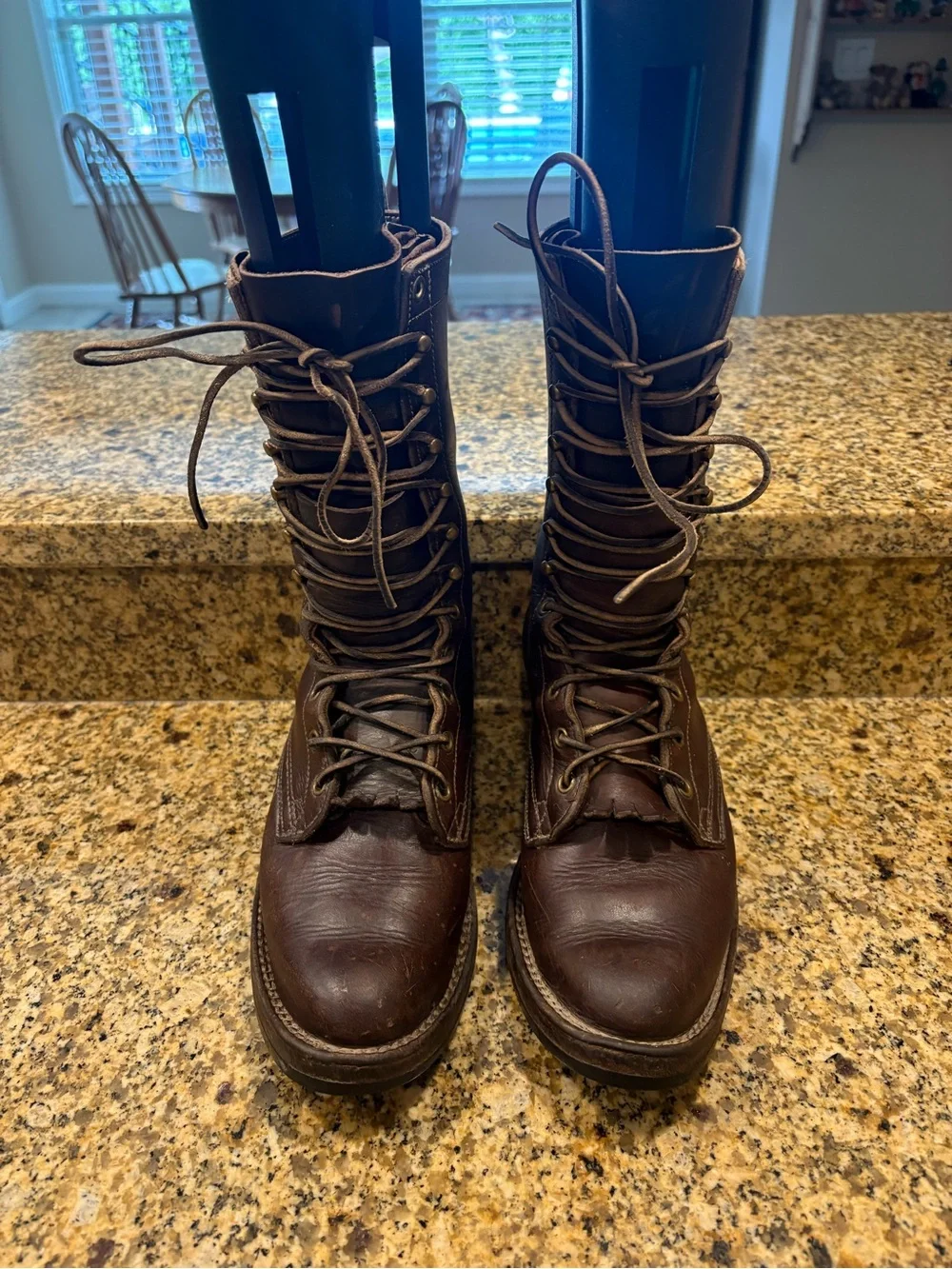 Nicks Contender handmade brown leather packer Kiltie boots Size 7C